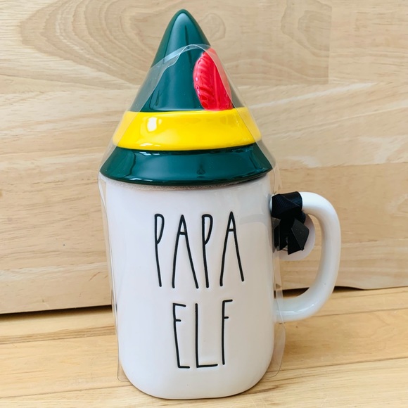 Rae Dunn Other - Rae Dunn PAPA ELF with hat topper mug